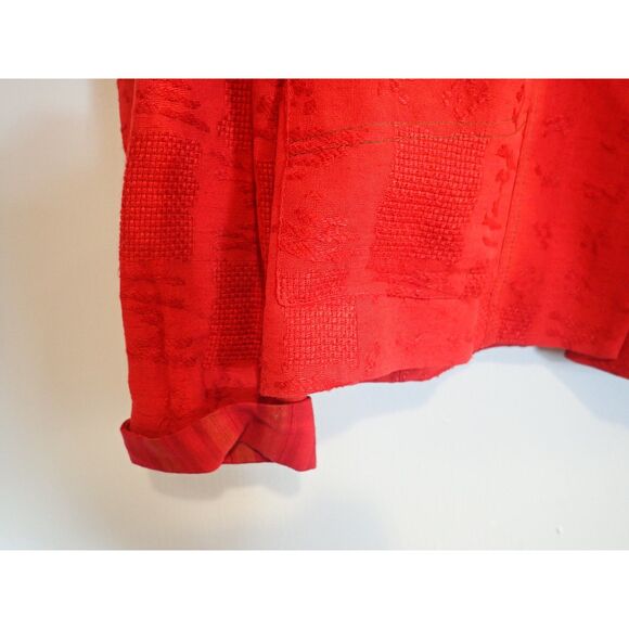 Canvasbacks Patchwork Embroidered Art Jacket Blazer Size 8 Small Red Ornate - Picture 7 of 12